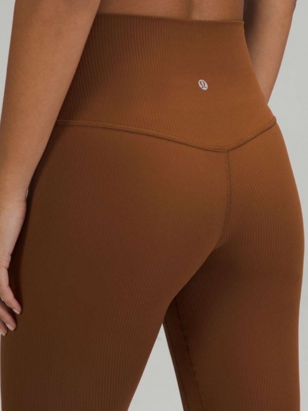 Lululemon Align Ribbed High Rise Pant 25” Roasted Brown Leggings Size 8 - Picture 3 of 7